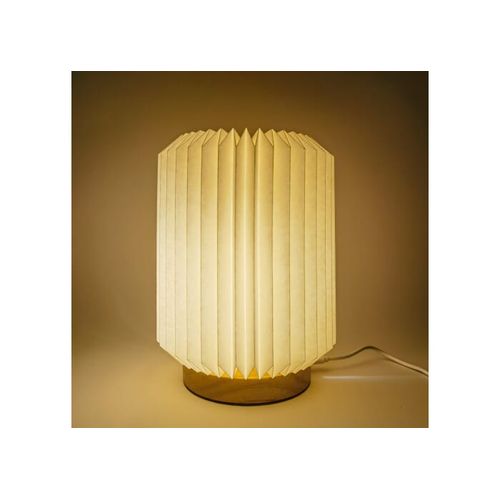 Lampe LED en papier pliable Coollux Aurore sur socle en bois, 22cm - 3