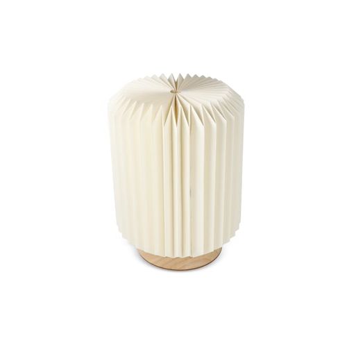Lampe LED en papier pliable Coollux Aurore sur socle en bois, 22cm - 2