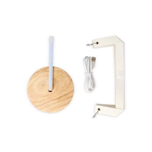 Lampe LED en papier pliable Coollux Aurore sur socle en bois, 22cm - 4