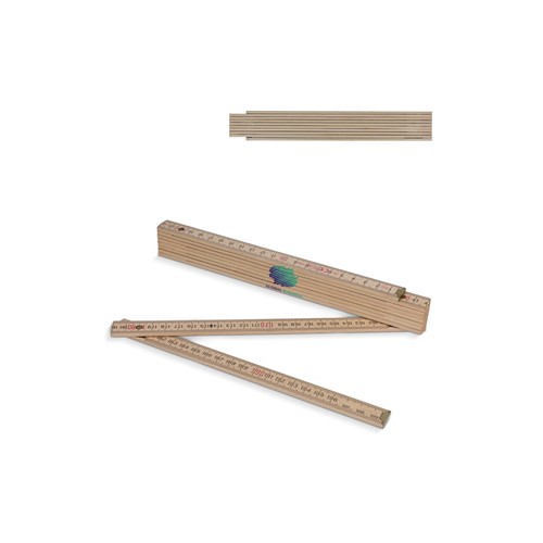 Règle pliante en bois 2m premium, naturel personnalisé