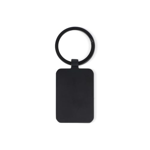 Porte-clés en bambou et métal rectangulaire - 3
