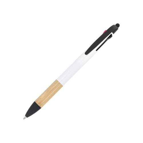 Stylo 3 couleurs avec grip en bambou - 2