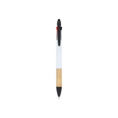 Stylo 3 couleurs avec grip en bambou - 4