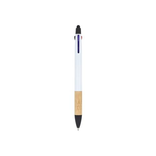 Stylo 3 couleurs avec grip en bambou - 3