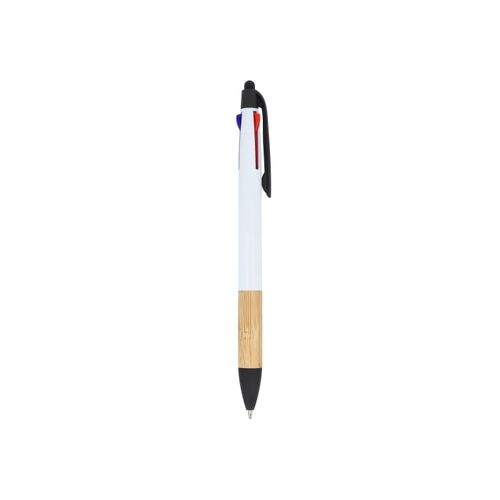Stylo 3 couleurs avec grip en bambou - 4