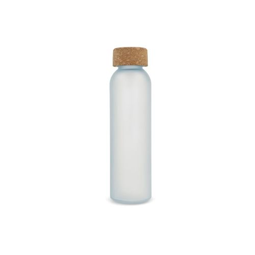 Bouteille en verre recyclé dépoli avec bouchon en liège 500ml