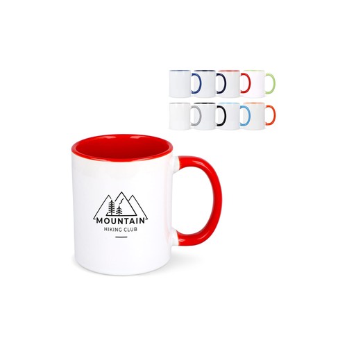 Mug subli Oslo coloré personnalisé à l'intérieur & anse 300ml