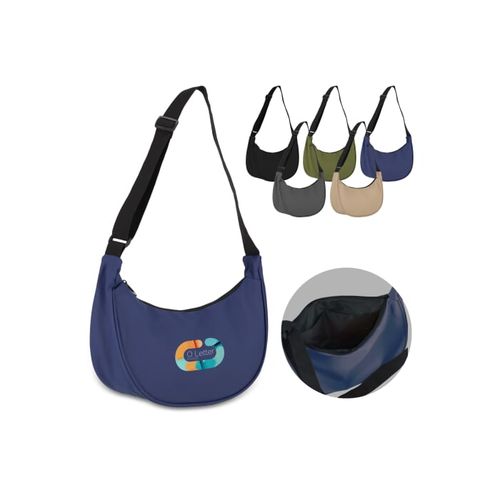 Sac à bandoulière demi-lune en R-PET 600D enduit de PU