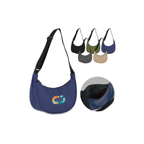 Sac à bandoulière demi-lune en R-PET 600D enduit de PU personnalisé