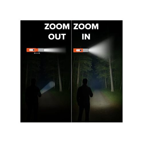 Lampe de poche LED rechargeable 10 W avec fonction zoom 300 lm - 4