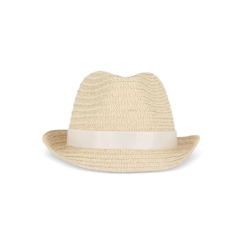 Chapeau de paille végétal avec bande colorée - 5