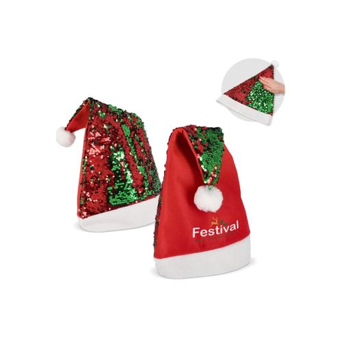 Bonnet de Noël à paillettes bicolores