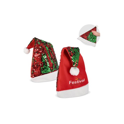 Bonnet de Noël à paillettes bicolores - 1