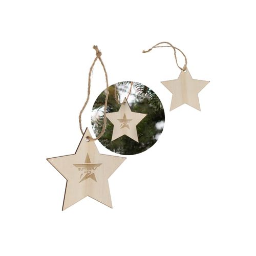 Ornement de Noël en bois en forme d'étoile