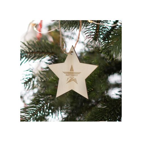 Ornement de Noël en bois en forme d'étoile - 4
