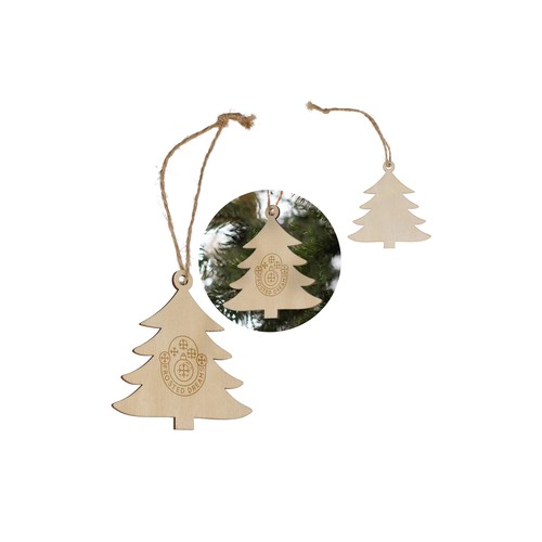 Ornement de Noël en bois en forme de sapin - 1