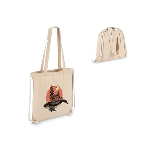 Sac fourre-tout à cordon en coton OEKO-TEX® 38 x 42cm 140g/m².