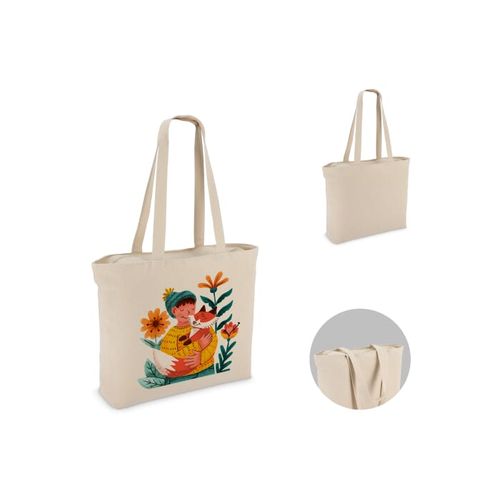 Sac fourre-tout en coton avec fermeture éclair OEKO-TEX® 47 x 11 x 35cm 320g/m²