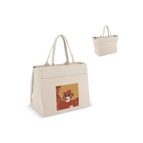 Sac fourre-tout en coton avec fermeture éclair OEKO-TEX® 39 x 24 x 34cm 320g/m².