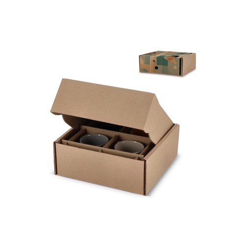 CAJA DE REGALO A MEDIDA PARA 4 TAZAS 24.3 X 24.3 X 9.9 CM