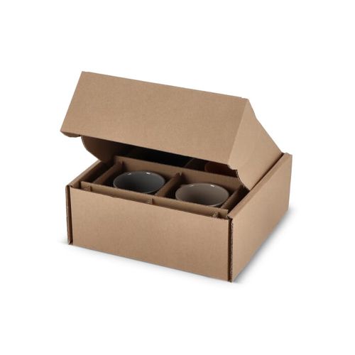 Boîte cadeau personnalisée pour 4 mugs 24.3 x 24.3 x 9.9 cm - 4
