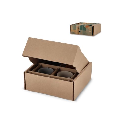 Boîte cadeau personnalisée pour 4 mugs 24.3 x 24.3 x 9.9 cm - 1