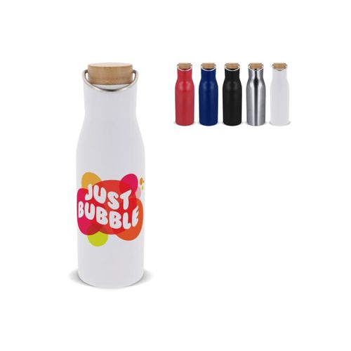 Bouteille isotherme avec couvercle en bambou 500ml - 1