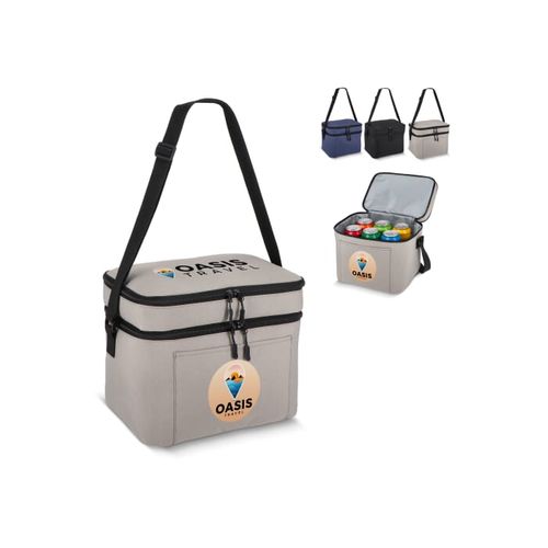 Sac isotherme à double compartiment en R-PET 600D, 30 x 20 x 24 cm, 12 l