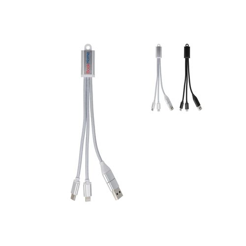 Câble de recharge 2 en 1 USB-A/C vers USB-C et Lightning en aluminium - 1