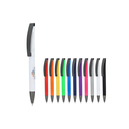 Stylo à bille Vegas avec clip métallique softtouch - 1