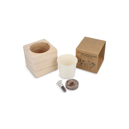 Ensemble de jardinières en bois FSC - Mélange de fleurs