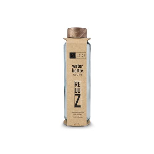 Bouteille d'eau en verre recyclé InSideOut ReuuZ avec bouchon en bois 650 ml - 7