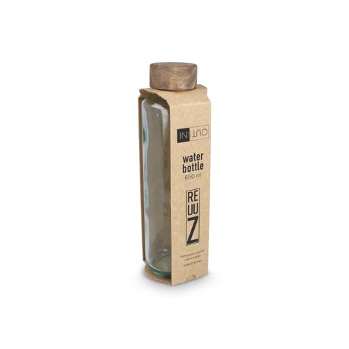 Bouteille d'eau en verre recyclé InSideOut ReuuZ avec bouchon en bois 650 ml - 6