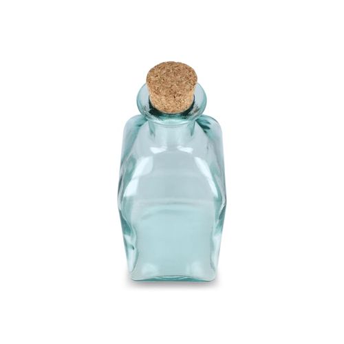 Bouteille en verre recyclé InSideOut Square ReuuZ avec bouchon en liège 1 L