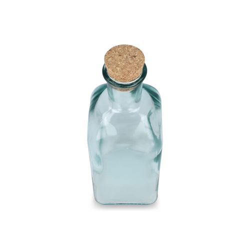 Bouteille en verre recyclé InSideOut Square ReuuZ avec bouchon en liège 500 ml