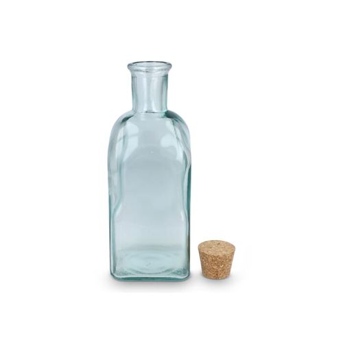 Bouteille en verre recyclé InSideOut Square ReuuZ avec bouchon en liège 500 ml - 4
