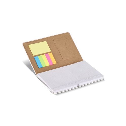 Carnet Olmo à couverture rigide en PU A5 avec notes autocollantes - 7