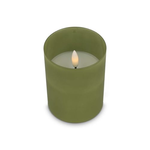 Bougie rechargeable à l'huile de cire et LED Nyelle dans un verre - 2