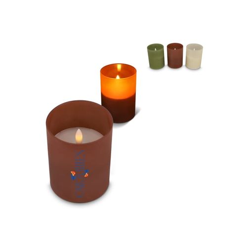 Bougie rechargeable à l'huile de cire et LED Nyelle dans un verre - 1