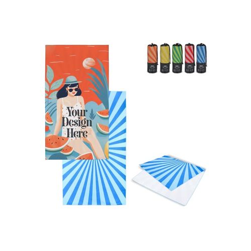 Serviette de plage R-PET à séchage rapide 100 × 180 cm, sublimation