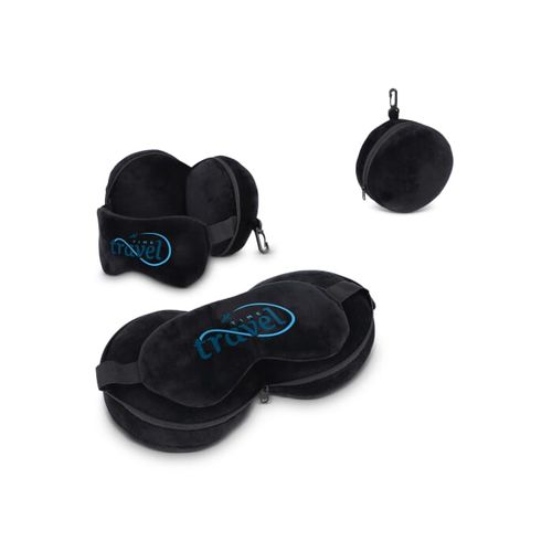 Oreiller masque de voyage avec housse à fermeture éclair