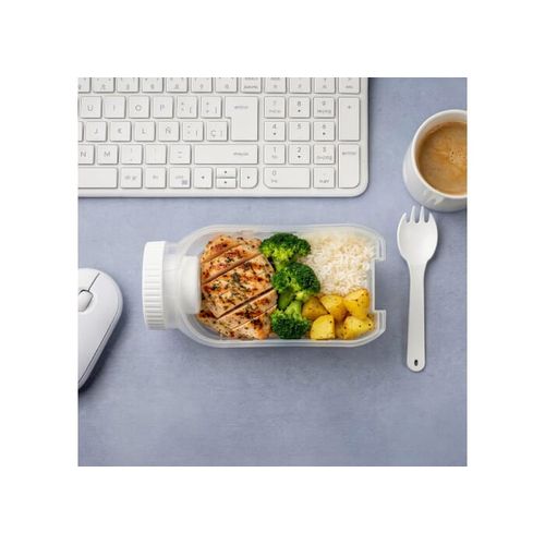 Boîte à lunch tout-en-un avec compartiment à sauce et cuillère-fourchette - 4