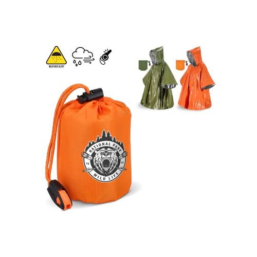 Poncho thermique 2-en-1 pour la survie en plein air - 1