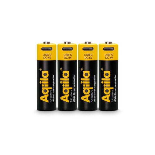 Lot de 4 piles rechargeables AA Aqiila USB-C 2000 mAh - 8