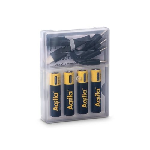 Piles rechargeables Aqiila AAA USB-C 600 mAh, lot de 4 - 2