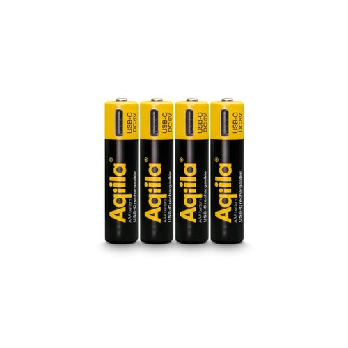 Piles rechargeables Aqiila AAA USB-C 600 mAh, lot de 4 - 4
