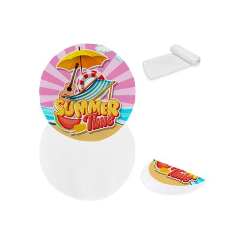 Serviette de plage ronde double face  Ø 150 cm, 350 g/m², sublimation - 1