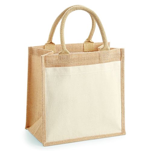 Cotton Pocket Jute Midi Bag, Westford Mill, SquareNuts - Mataro Advice srl
