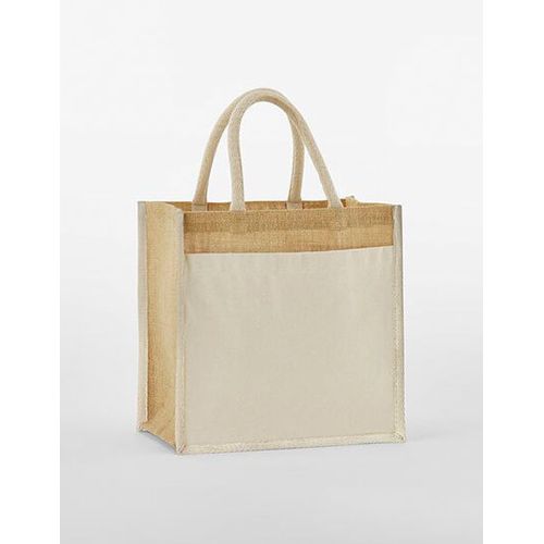 Cotton Pocket Natural Starched Jute Midi Bag, Westford Mill, SquareNuts - Mataro Advice srl