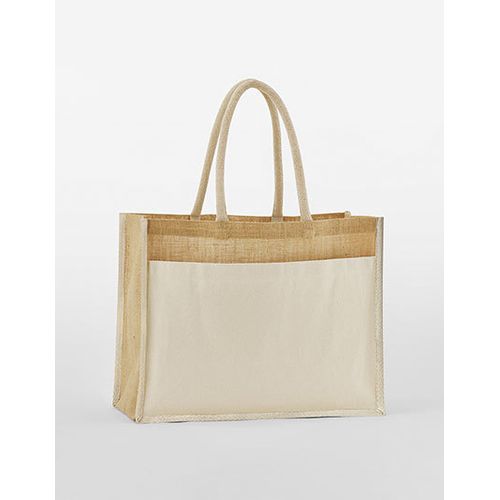 Cotton Pocket Natural Starched Jute Shopper, Westford Mill, SquareNuts - Mataro Advice srl